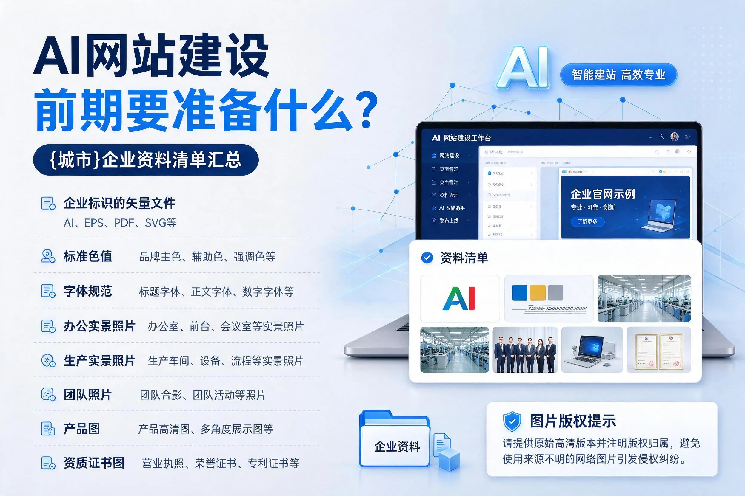 AI网站建设前期要准备什么？芜湖企业资料清单汇总